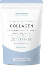 Multi Collagen Peptides Powder (Unflavored) – Types I, II, III, V & X with Biotin, Vitamin C & Hyaluronic Acid – Grass-Fed, Non-GMO Collagen Supplement for Skin, Hair, Nails & Joint Support