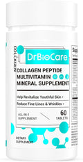 DrBioCare Collagen Peptides for Women, Beauty Vitamin & Mineral Supplement,Contains Vitamin D3, Probiotics for Women & Collagen Peptides,Vitamin B Complex,Vitamin E 60 Tablets