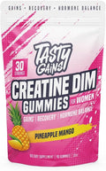 Creatine Gummies for women | 3g Creatine Monohydrate Per Serving | DIM Supplement 100 mg | Estrogen Balance for Women | Hormonal Acne, Hormone Balance, Glute Builder (90 Count, Pineapple Mango)