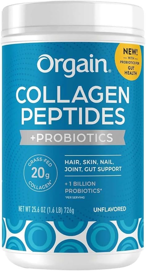 Orgain Collagen +Superfoods with 20 Grams of Grass-Fed Collagen and Vitamin C, Unflavored, 25.6 oz