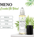 MENO Essential Oil Roll-On for Women | Natural Aromatherapy for Mood, Drive, and Balance with Evening Primrose, Clary Sage, Sandalwood, and Flax Seed