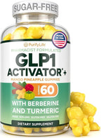 GLP-1 Support Gummies – Sugar-Free Appetite & Craving Control Supplement with Berberine, Cinnamon, Turmeric, Garcinia & Raspberry Ketones – Digestion, Weight Loss, Carb Blocker, Vegan, Keto
