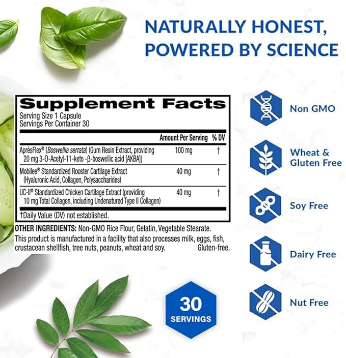 BioTrust Joint 33X Advanced 3-in-1 Joint Support Supplement - Healthy Flexibility, Mobility Relief & Comfort - Boswellia Serrata, Type II Collagen, Hyaluronic Acid - 30 Capsules