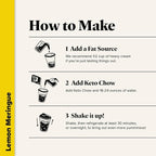 Keto Chow Lemon Meringue - Keto Meal Replacement Shake Powder - Nutritionally Complete - Low Carb - Delicious Easy Meal Substitute - Protein Rich You Choose The Fat - Single Meal Sample