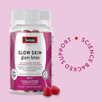 Swisse Glow Skin Glam Bites – Collagen Peptides, Hyaluronic Acid & Sea Moss – Supports Skin Elasticity & Hydration – Zero Sugar Gummies for Adults – Blueberry Lavender Flavor, 60 Count