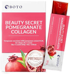 BOTO Beauty Secret Pomegranate Collagen 20g - Korean Beauty Collagen Jelly Stick, Low Molecular Fish Collagen, Pomegranate Flavored - Packs of 15