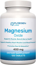 Magnesium 400mg [High Potency] Supplement – Magnesium Oxide for Immune Support, Muscle Recovery, Leg Cramps and Relaxation 120 Tablets