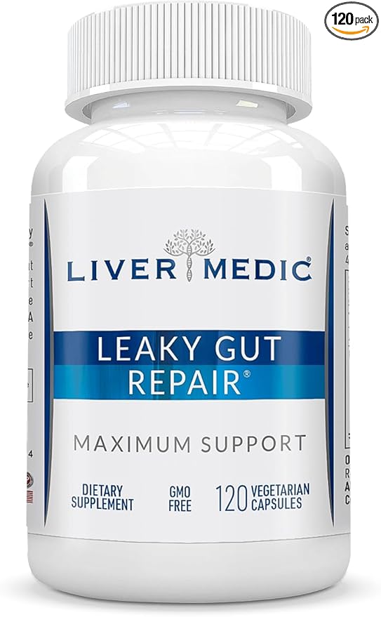 Leaky Gut Repair Natural Gut Health Supplement Glutamine Organic Slippery Elm NAG Marshmallow Root Aloe Vera MSM Quercetin Bromelain Promotes Digestive Ease, Gut Wellness 1000mg 120 Caps