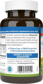 Carlson - Vitamin D3, 1000 IU (25 mcg), Bone Health, Muscle Health, Cholecalciferol, Vitamin D Supplements, Vitamin D3 Soft Gels, 250 Softgels
