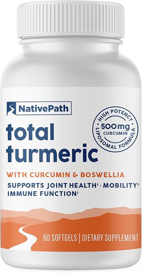 NativePath Turmeric Curcumin with Boswellia – Premium Softgels for Joint Mobility & Wellness – High Absorption, Non-GMO, Gluten-Free, 60 Softgels