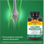 Country Life Target-Mins Calcium Magnesium with Vitamin D-Complex, 1000mg/500mg/10mcg, 120 Vegan Capsules, Certified Gluten Free, Certified Vegan, Verified Non-GMO Verified