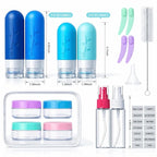 Tocelffe 18pack Travel Bottles for Toiletries,TSA Approved Silicone Travel Containers jar for Toiletries,Leak Proof Refillable Liqus Shampoo And Conditioner Essentials toiletry