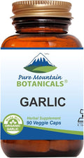 Pure Mountain Botanicals Garlic Pills Kosher Vegan Capsules with 500mg Organic Garlic Allium Sativum Supplement