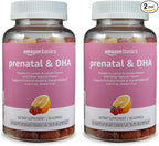 Amazon Basics Prenatal & DHA Gummy, Rasberry & Lemon Flavor, 90 Count (Previously Solimo) (Pack of 2)