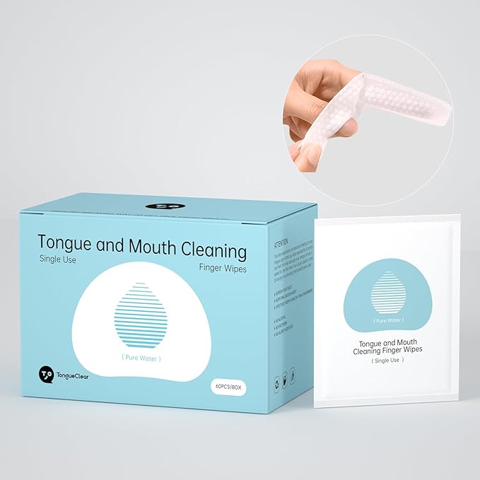 Unflavored Disposable Finger Toothbrush for Adults, 60pcs, Oral Brush ups for Teeth Cleaning, Deep Cleaning Teeth Wipes, Gum Cleanning