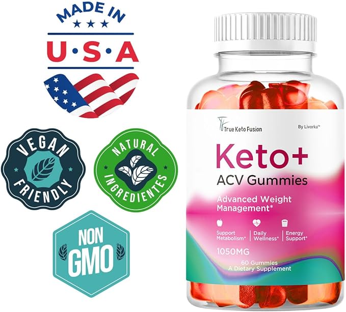 LIVORKA True Keto Fusion Gummies - True Keto Fusion, True Keto Fusion ACV Gummies 1050mg, True Keto Fusion Keto+ACV Supplement, True Keto Fusion Keto ACV Support Gummys, 60 Gummies for 1 Month