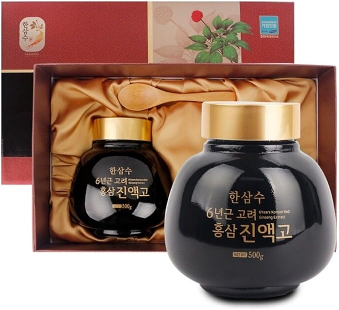 1 Set Box - Hansamsu Red Ginseng 6 Years Old Extract - Cao Hong Sam Hansamsu Han QUOC - 500g per Bottle - Made in Korea