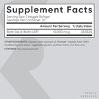 Sports Research® Biotin 10,000mcg with Organic Coconut Oil - Biotin (Vitamin B7) for Healthy Skin and Hair Support* - for Women and Men - Vegan, Non-GMO, Gluten & Soy-Free - 30 Veggie Softgels