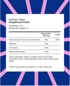 NuStrips™ Fast-Dissolving Sleep Strips with 5mg Melatonin, Valerian Root, L-Theanine & Vitamin B6 – Blueberry Flavor - Natural Sleep Aid, Vegan, Non-GMO, Gluten Free – Fall Asleep Fast (3 Strips)