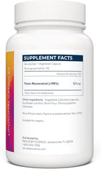 Renue By Science Resveratrol | High Strength Liposomal Resveratrol Supplement | 90 Trans Resveratrol Capsules - 125mg Reservatrol per Serving | Non-GMO | Made in the USA Third-Party Tested