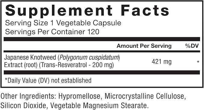 Force Factor Resveratrol Supplement to Support Heart Health, Antioxidants Supplement and Free Radical Scavenger Made with Japanese Knotweed, Vegan, Non-GMO, 120 Vegetable Capsules