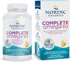 Nordic Naturals Complete Omega-D3, Lemon Flavor - 120 Soft Gels - 565 mg Omega-3 + 70 mg GLA + 1000 IU Vitamin D3 - EPA & DHA - Healthy Skin, Cognition, Positive Mood - Non-GMO - 60 Servings