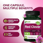 HERBENENERGYflow Red Clover Capsules, 90 Count. Women Health Supplement | Women’s Health Support, Menopause Support & PMS Relief. | Non-GMO, Vegetarian Capsules w/Black Cohosh Dong Quai.