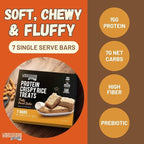 Protein Crispy Rice Treats, 15g Protein, 3g-7g Net Carbs, Low Carb, Fluffy, Soft, Chewy, Gluten Free, High Fiber, Keto-Friendly, No Aftertaste (Fluffy Peanut Butter, 3 Pack)