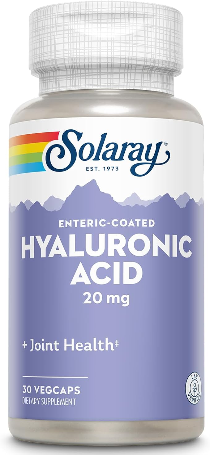 SOLARAY Hyaluronic Acid | Helps Support Healthy Joint Comfort and Skin Health | with Vitamin C | 30 VegCaps