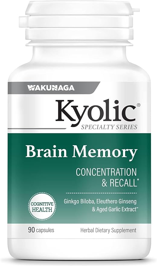 Kyolic Specialty Series Brain Memory, for Concentration & Recall*, 90 Capsules