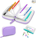 Timueetech A7 Waterproof Pill Organizer with 7 PCS L Size Zippered Pill Pouches for A7 Binder, Large BPA-Free Weekly Medicine Organizer, Color-Coded Reusable Travel Pill Storage System