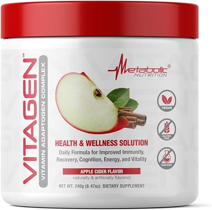 Metabolic Nutrition Vitagen, Vitamin Adaptogen Complex, 240 g, Health & Wellness Solution (Apple Cider)