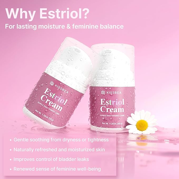 Vaginal Estrogen Cream for Women Menopause: Bioidentical Estrogen Cream with Estriol for Menopause & Postmenopause Relief - External Vaginal Moisturizer 1.06 oz (2 Month Supply)