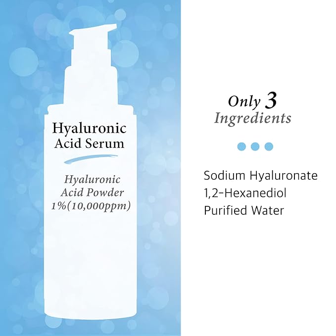 Cos De BAHA Hyaluronic Serum 4 Fl Oz – Pure Sodium Hyaluronate 10,000 ppm Hydrating Face Serum for Dry & Dehydrated Skin – Lightweight Fragrance-Free Korean Skincare Formula (120 ml)