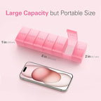 Barhon Large Weekly Pill Organizer, Big Vitamin Organizer Case for 7 Day, Travel Medicine Pill Box to Hold Various Supplements and Fish Oil, Macaron Green