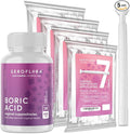 Seroflora Boric Acid 600mg Feminine Capsules, Feminine pH Support, Intimate Freshness for Women, Fast-Dissolving Capsules (30 Count) with Applicators (28 Count)