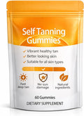 Tanning Gummies, Sunless Tanning Supplement with Astaxanthin, Beta-Carotene, Vitamin C, Turmeric + Mango Extract | Nourishes Skin & Improves Sleep | Vegan & Sugar Free - 60 Count