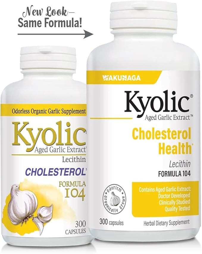 Kyolic Aged Garlic Extract Formula 104, Cholesterol Health*, 300 Capsules