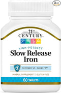 21st Century Slow Release Iron Tablets, 60 Count (Pack of 3)
