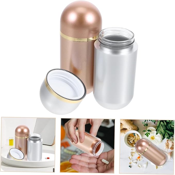 Cabilock 10ml Mini Pill Bottle Portable Medicine Organizer Travel Pill Case Sealed Capsule Powder Storage for Home Office and Travel