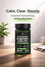 Sustained Energy Catalyst – Vegan Supplement with Magnesium, B-Complex, L-Theanine, Rhodiola, Green Tea & Marine Phytoplankton – for Energy, Focus, and Mental Balance – 90 Capsules