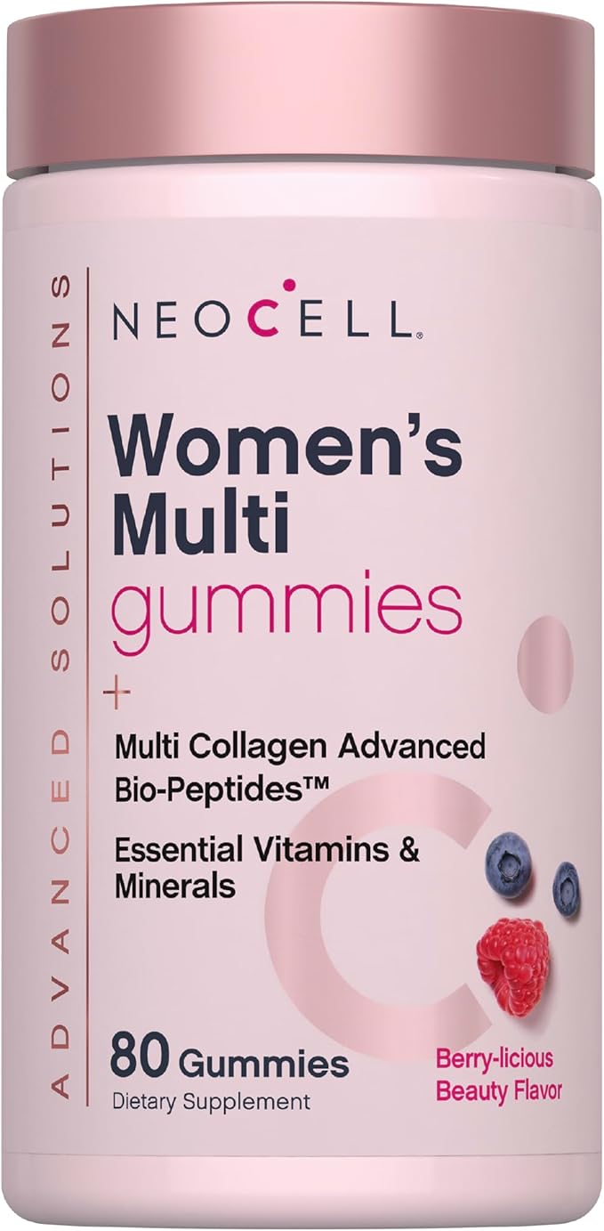 NeoCell Womens Multivitamin Gummy | 80 Gummies | Multi with Advanced Collagen | with Essential Minerals | Berry Flavor