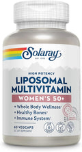 SOLARAY Liposomal Multivitamin for Women 50 Plus, Enhanced Absorption with Iron, Vitamin D, Vitamin C, B12, Biotin & More, Immune Support & Bone Health, Vegan, 30 Servings, 60 VegCaps