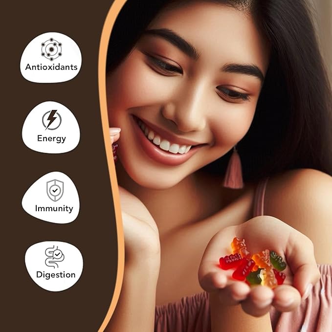 Chaga Mushroom Gummies — Antioxidant Immune Support Supplement - Dietary Mushroom Supplement - 60 Gummies - Made in USA - Shrooms for Health - Organic Vegan Frendly