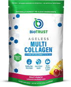 BioTrust Ageless Multi Collagen Peptides Powder – 5 Types (I, II, III, V, X) – Fruit Punch Collagen Powder for Women & Men – Hydrolyzed Protein – Grass Fed Beef, Fish, Chicken, Eggshell Membrane