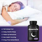 NutraChamps 10-in-1 Natural Sleep Aids for Adults - Melatonin, Lemon Balm 1000mg, Chamomile 400mg, Valerian Root 600mg, L Theanine, L Tryptophan, GABA, Magnesium Sleep Aid
