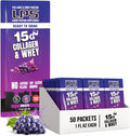 Nutritional Designs LPS Liquid Collagen & Whey Protein Supplement - Non-GMO Drink, Sugar-Free - Promotes Healthy Skin & Hair for Men & Women, Grape, Single Serve (50 Packets)