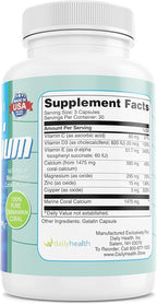 Daily Health - Pure Okinawa Coral Calcium - Marine-Grade Supplement with 72 Trace Minerals - 1475mg, 1080 Vegetable Capsules (12 Month Supply)