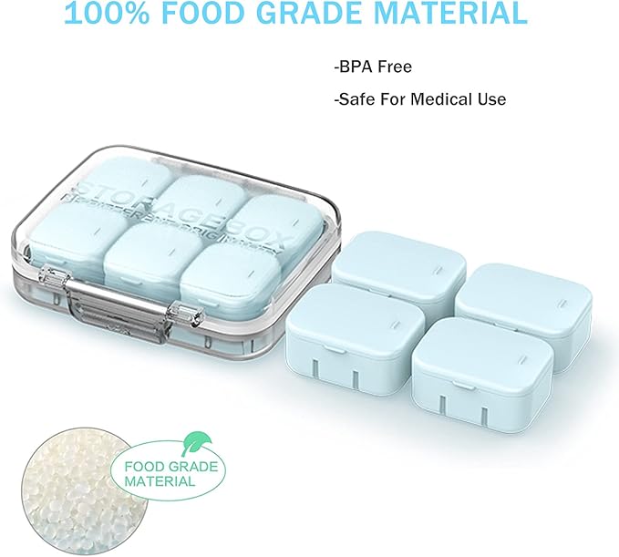 Pill Organizer SOFISO 4/6 Grid Free Assembly Travel Medicine Organizer 10 Day Pill Organizer Portable Pill Box Waterproof Pill Case Daily Medication Carry Case for Vitamins, Fish Oils, Supplements