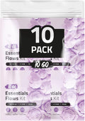 Essential Flows Kit with 3 Pantiliners, 2 Maxi Pads & 1 Feminine Wipe – Light Daily Period Care for Women & Girls – Travel Hygiene Pack (Purple) (10)
